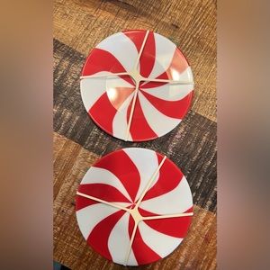 Target 2023 Peppermint Candy Plastic Appetizer/Dessert Plates Sets (x2)